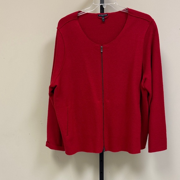 Eileen Fisher Sweaters - Eileen Fisher Red Zip-Up Sweater